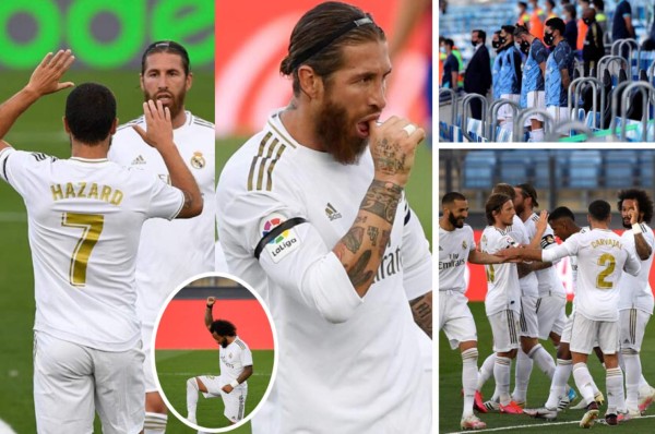 Emotivo gesto de Marcelo con George Floyd y dedicatoria de Ramos en el regreso al fútbol del Real Madrid