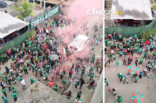 La furia verde está en las afueras del Yankel viendo la final en pantalla gigante