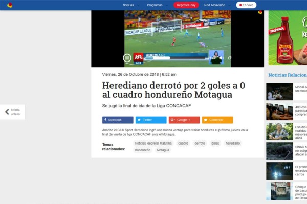 Prensa costarricense llama 'cadáver' al Motagua tras perder ante Herediano