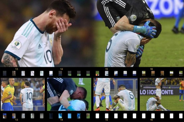 Dramático: Las dolorosas imágenes de Messi y jugadores de Argentina tras ser eliminados por Brasil en Copa América