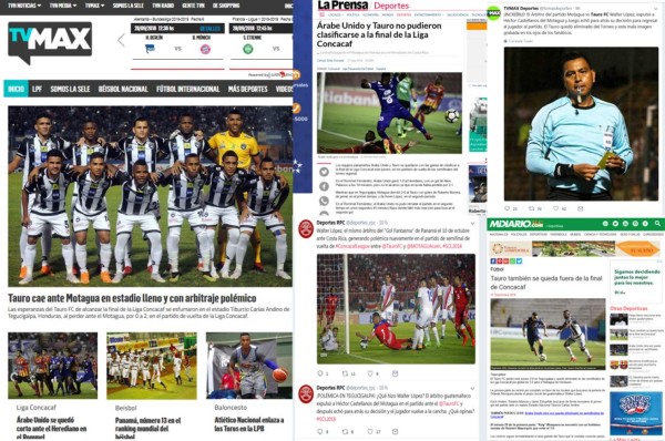 Prensa panameña: Tauro queda eliminado 'con polémica' y culpa al árbitro Walter López