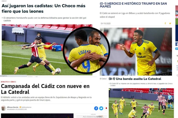 Esto dice la prensa de España sobre el triunfo de Cádiz con gran actuación del 'Choco' Lozano