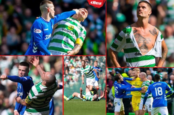 FOTOS: Clásico entre el Celtic y Rangers de Escocia terminó entre golpes