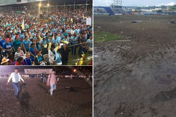 Estadio Sergio Reyes en Santa Rosa de Copán queda destruido tras un evento