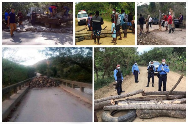 ¡Palos, piedras y tractor! Las medidas de pueblos de Honduras para evitar el coronavirus