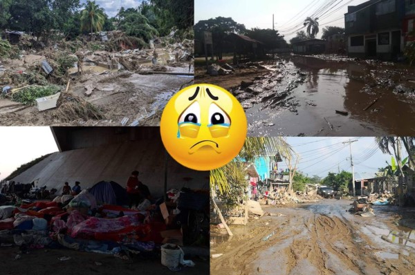 Así se encuentran las colonias de La Lima y Chamelecón tras el huracán Eta