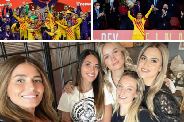 Así celebraron Antonela Roccuzzo y las mujeres de los jugadores del Barcelona el título de la Copa del Rey
