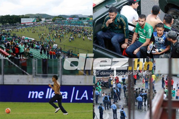 Las fotos más polémicas de los incidentes en el clásico sampedrano y capitalino