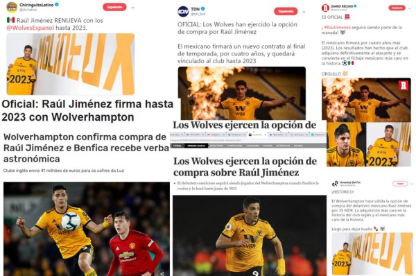 Lo que dice la prensa mundial sobre el fichaje de Raúl Jiménez: 'Histórico'