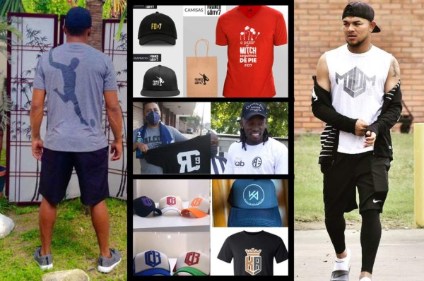¡Gorras, camisetas y más! Los futbolistas hondureños que han hecho de su nombre una marca