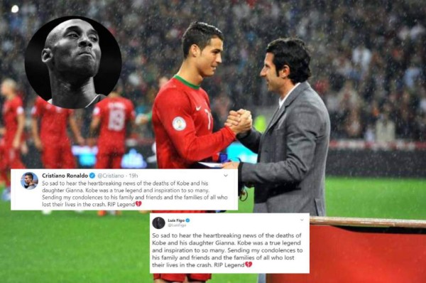 CR7 y Luis Figo abren polémica en Twitter tras mensaje por la muerte de Kobe Bryant