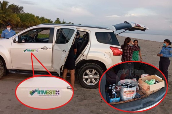 Parrandeando en pleno toque de queda detienen a empleados de Invest-H en las playas de Tela