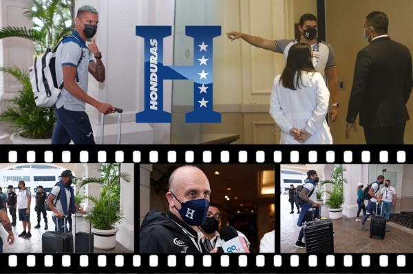 Bien resguardados, con pruebas PCR y muy sonrientes; así arribó la Selección de Honduras a El Salvador