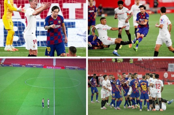 Fotos: El calentón y bronca de Messi en el Sevilla-Barcelona y la despedida a un amigo