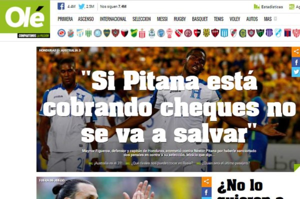 Declaraciones de Maynor Figueroa sobre Pitana escandalizan Argentina