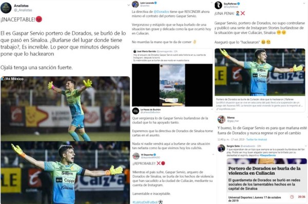 Lo que dicen en redes sociales de Gaspar Servio tras su polémico vídeo en Culiacán: 'Futbolista sin cerebro'&nbsp;
