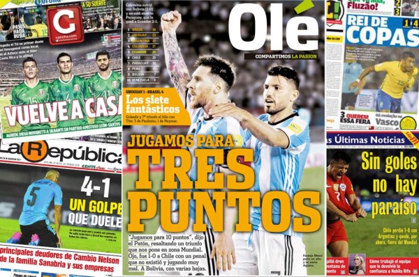 Portadas de hoy: Argentina se rinde a Messi y Honduras a ''TRUMPear'' a EUA