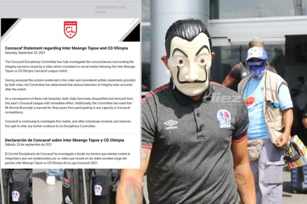 Olimpia y el Inter Moengo Tapoe son descalificados de Liga de Concacaf por repartición de dinero de Ronnie Brunswijk