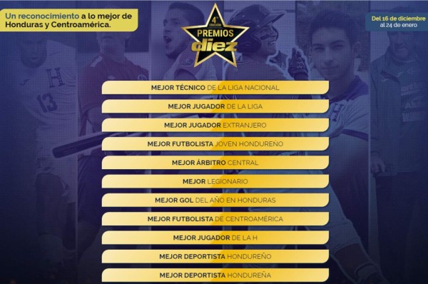 Premios DIEZ 2019: ¡14 categorías y muchos nominados a lo mejor del año!