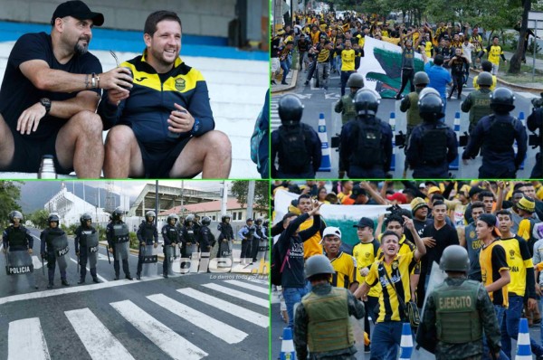 ¡AMBIENTAZO! El bonito gesto de un policía en la previa del Real España-Marathón