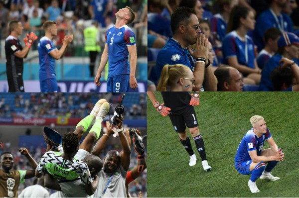 CURIOSAS: El jugador de Islandia que recibió consuelo de su esposa y la celebración nigeriana