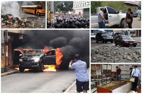 ¡Fuego y calles tomadas! Continúan las protestas en Tegucigalpa y otras ciudades del país