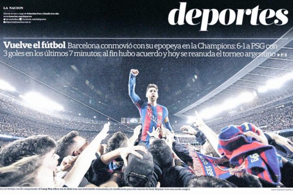 La prensa internacional se rinde a la 'noche mágica' del Barcelona