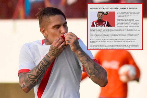 El emotivo mensaje de FIFPro en apoyo a Paolo Guerrero