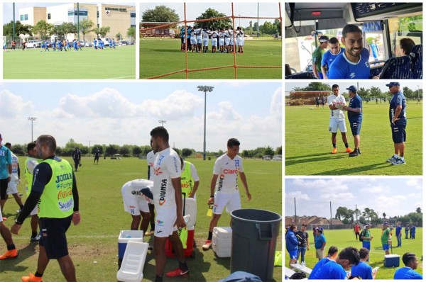 Las imágenes del entreno de Honduras y El Salvador previo a la batalla en Houston