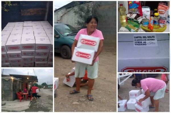 Sicarios del Cartel del Golfo en México reparten alimentos por la emergencia del coronavirus