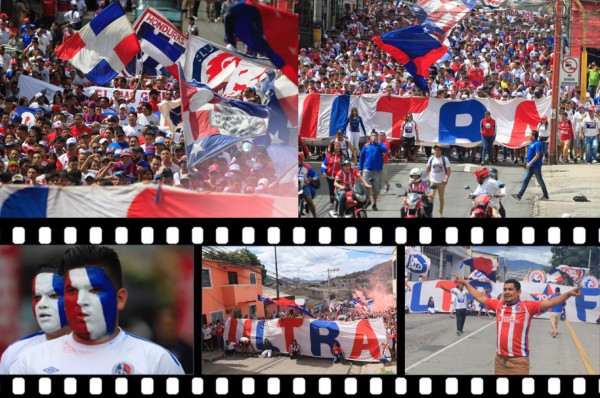 La majestuosa llegada de la Ultra Fiel al Estadio Nacional previo al Motagua-Olimpia