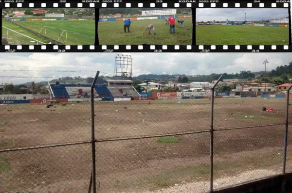 A un mes de haber sido destruida, así luce la cancha del estadio Sergio Reyes