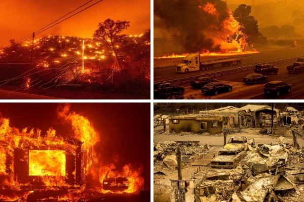 Hasta tornados de fuego: Las imágenes apocalípticas de los incendios históricos en California