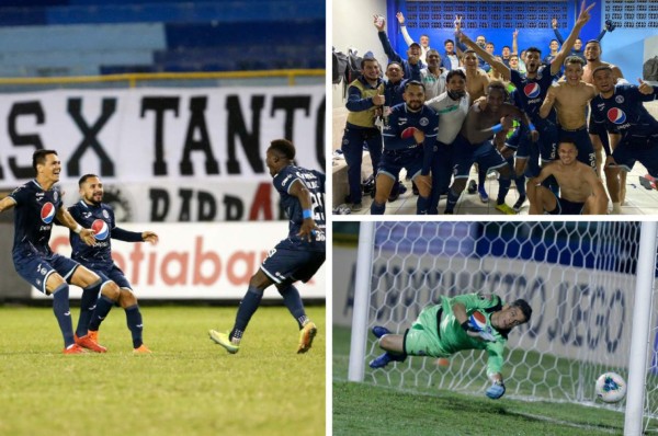El grito de Rougier y la euforia azul: Así celebró Motagua su clasificación en Liga Concacaf