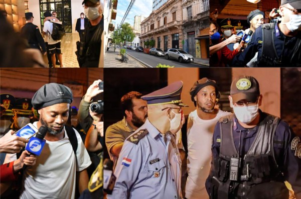 FOTOS: Así salió Ronaldinho de la cárcel para cumplir arresto domiciliario en lujoso hotel