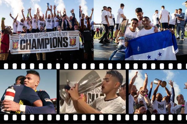 Campeones: El festejo de los hondureños de Real Monarchs tras conquistar titulo en la USL