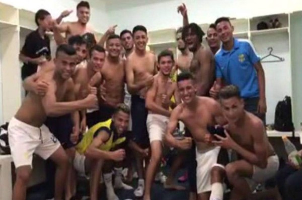 El bonito camerino de Las Delicias, equipo que eliminó a Motagua en la Copa Presidente 2018&nbsp;&nbsp;