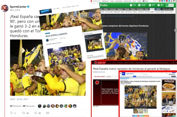 Así felicitan los medios internacionales al Real España tras levantar la 12