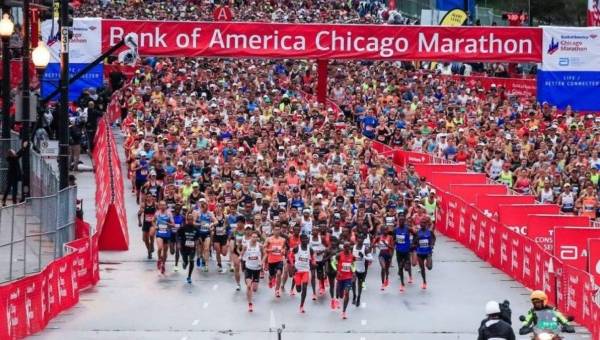 Más de 35 mil personas asistieron al Maratón Chicago 2021.