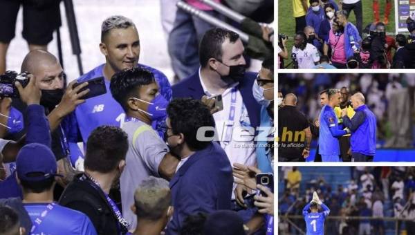 Keylor Navas fue el gran atractivo en el estadio Olímpico de San Pedro Sula. El portero del PSG mostró su gran humildad. FOTOS OPSA: Melvin Cubas, Yoseph Amaya, Neptali Romero.