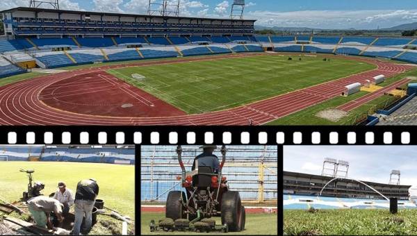 El estadio Olímpico de San Pedro Sula recibirá este miércoles el primer partido eliminatorio rumbo a Qatar y se le ha dado una nueva cara, principalmente al terreno de juego y quedó como una mesa de billas. También se pintaron las graderías.