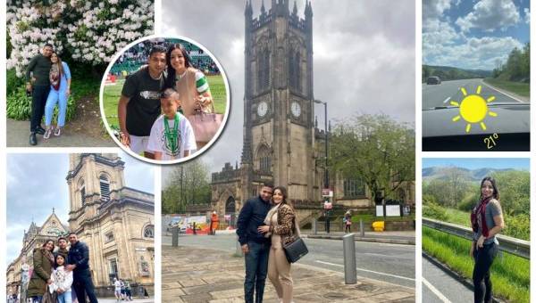 El lateral del Marathón disfruta de sus vacaciones en Glasgow, Escocia, un lugar donde brilló por muchos años cuando vistió la camisa del Celtic. Las imágenes del hondureño y su familia.