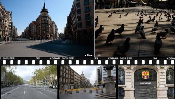 La gente ha respetado a cabalidad la cuarentena y las calles de Barcelona lucen totalmente desiertas, en cierto punto hasta escalofriante. También te mostramos cómo se encuentra Madrid.