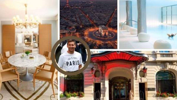 Messi está instalado ya en el hotel cinco estrellas Le Royal Monceau, donde vivirá con su familia en París, Francia.