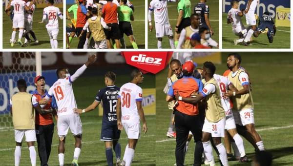 El Motagua venció 2-1 al Olimpia en la ida de la final de liguilla en un partido con polémicas de inicio a fin. Las imágenes que captó el lente de DIEZ durante y después del encuentro.