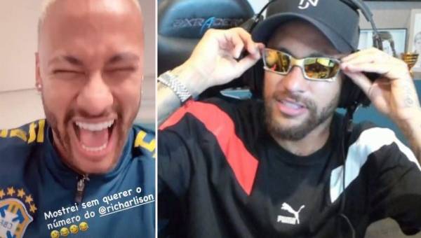 Neymar dijo que accidentalmente filtró el número de teléfono de Richarlison y por eso está suspendido en Twitch.