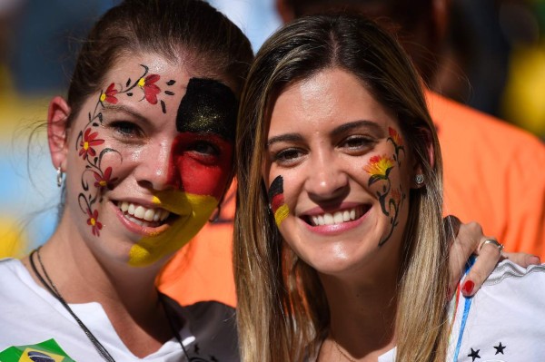 El ambiente de los alemanes en el Maracaná.