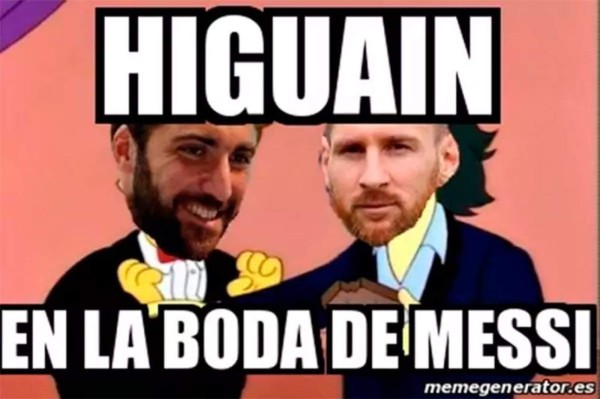 Los terribles memes de la boda de Messi y Antonella Rocuzzo