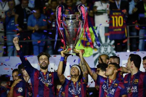 La celebración del Barcelona campeón de la Champions League