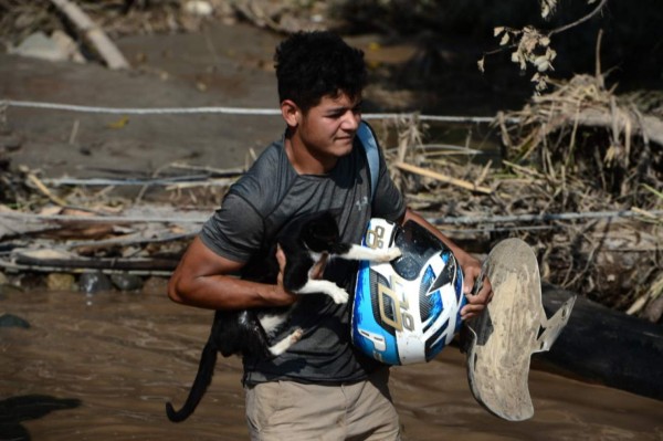 Se llevan las camas, estufas y sus mascotas: familias hondureñas dejan sus casas por miedo al hucarán Iota